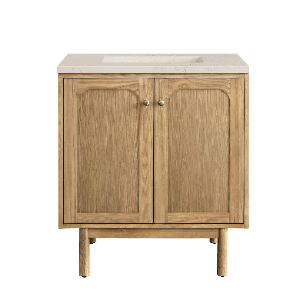 James Martin - Laurent 30" Single Vanity, Light Natural Oak, w/ 3 CM Siberian Silestone Top - 545-V30-LNO-3SFR view 2