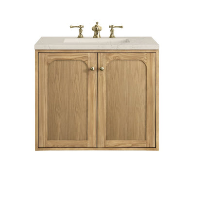 James Martin - Laurent 30" Single Vanity, Light Natural Oak, w/ 3 CM Siberian Silestone Top - 545-V30-LNO-3SFR view 3