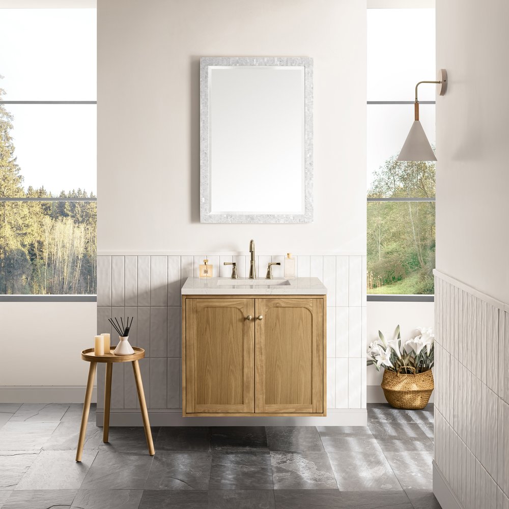 James Martin - Laurent 30" Single Vanity, Light Natural Oak, w/ 3 CM Siberian Silestone Top - 545-V30-LNO-3SFR view 8