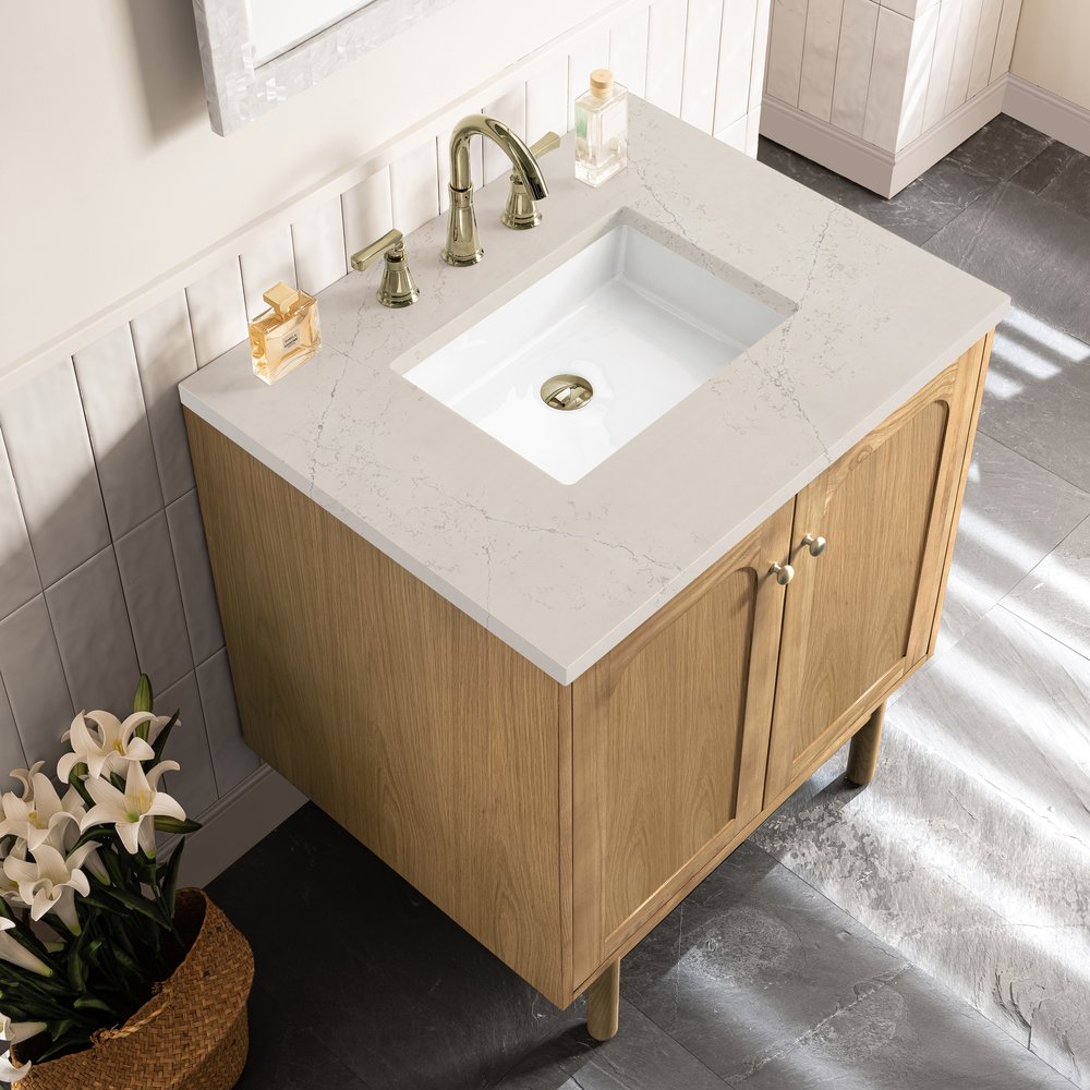 James Martin - Laurent 30" Single Vanity, Light Natural Oak, w/ 3 CM Siberian Silestone Top - 545-V30-LNO-3SFR view 14