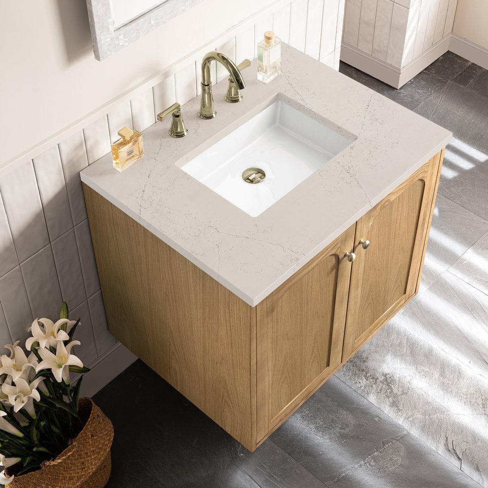 James Martin - Laurent 30" Single Vanity, Light Natural Oak, w/ 3 CM Siberian Silestone Top - 545-V30-LNO-3SFR view 15