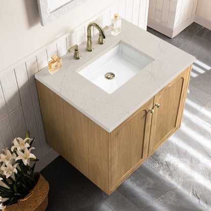 James Martin - Laurent 30" Single Vanity, Light Natural Oak, w/ 3 CM Siberian Silestone Top - 545-V30-LNO-3SFR view 15