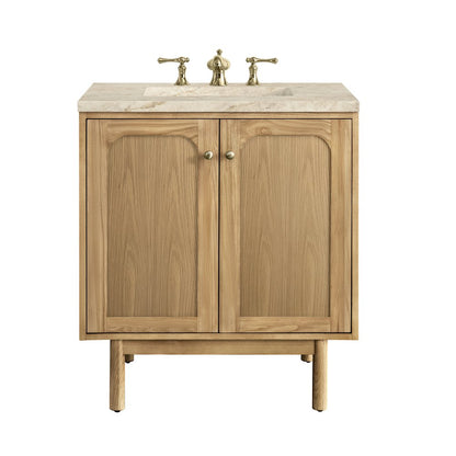 James Martin - Laurent 30" Single Vanity, Light Natural Oak, w/ 3 CM Tajnar Eclos Top - 545-V30-LNO-3TJR view 1