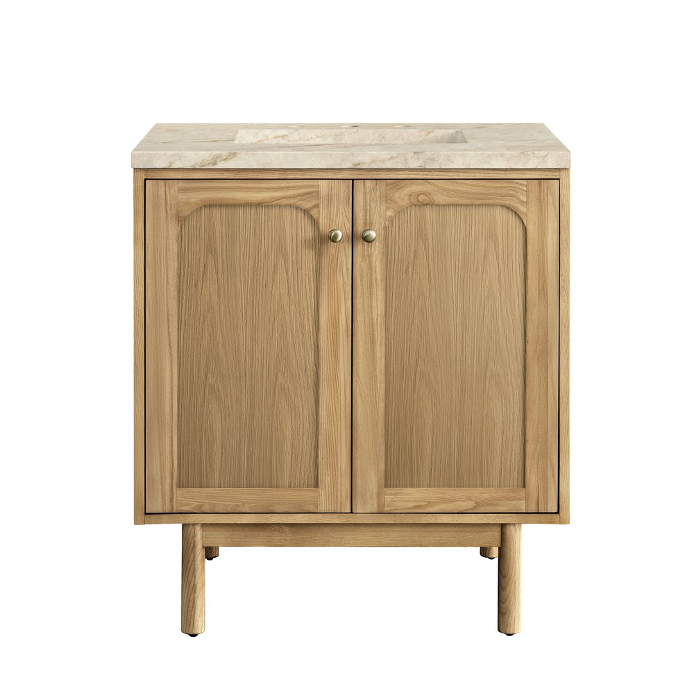 James Martin - Laurent 30" Single Vanity, Light Natural Oak, w/ 3 CM Tajnar Eclos Top - 545-V30-LNO-3TJR view 2
