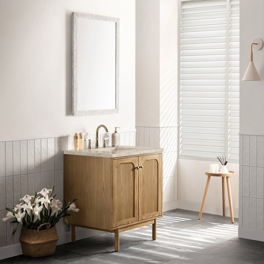 James Martin - Laurent 30" Single Vanity, Light Natural Oak, w/ 3 CM Tajnar Eclos Top - 545-V30-LNO-3TJR view 9