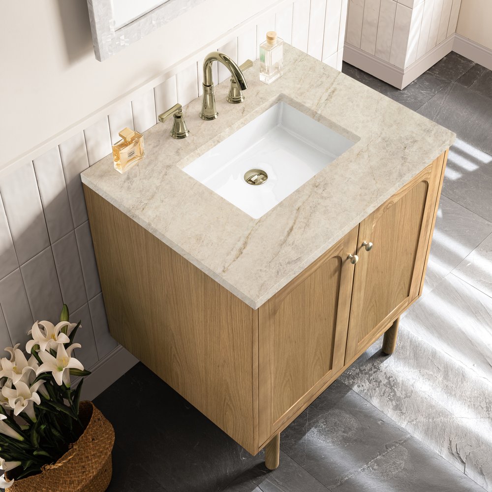 James Martin - Laurent 30" Single Vanity, Light Natural Oak, w/ 3 CM Tajnar Eclos Top - 545-V30-LNO-3TJR view 14