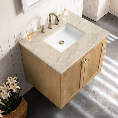 James Martin - Laurent 30" Single Vanity, Light Natural Oak, w/ 3 CM Tajnar Eclos Top - 545-V30-LNO-3TJR view 15