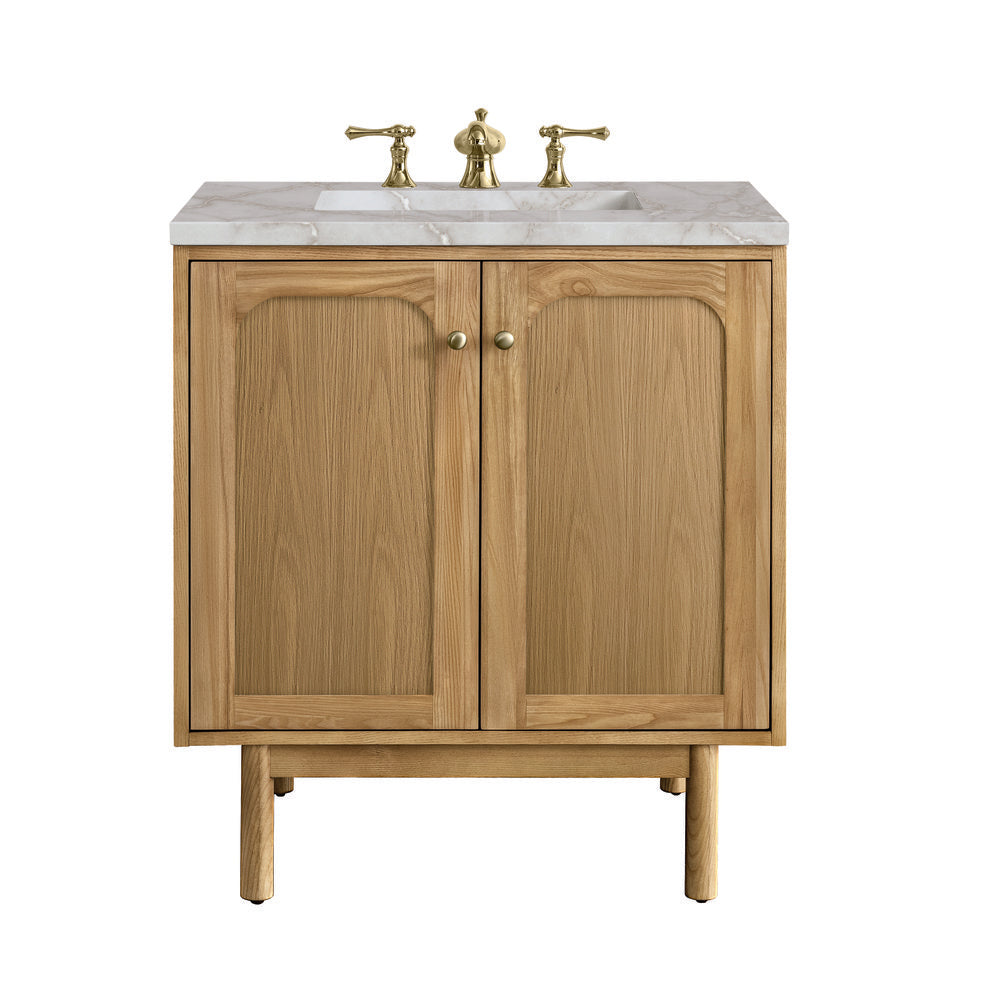 James Martin - Laurent 30" Single Vanity, Light Natural Oak w/ 3 CM Victorian Silver Top - 545-V30-LNO-3VSL view 1
