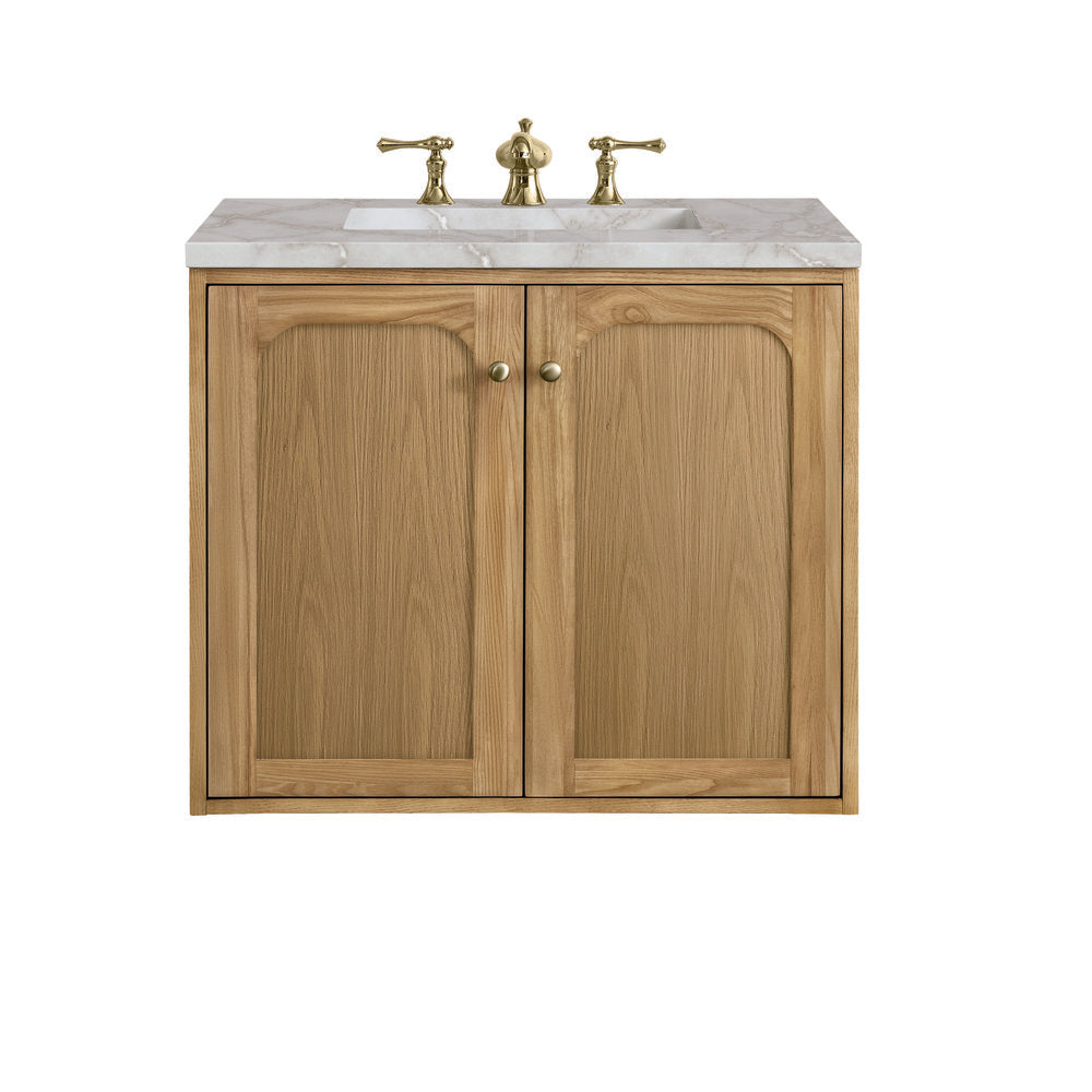 James Martin - Laurent 30" Single Vanity, Light Natural Oak w/ 3 CM Victorian Silver Top - 545-V30-LNO-3VSL view 2