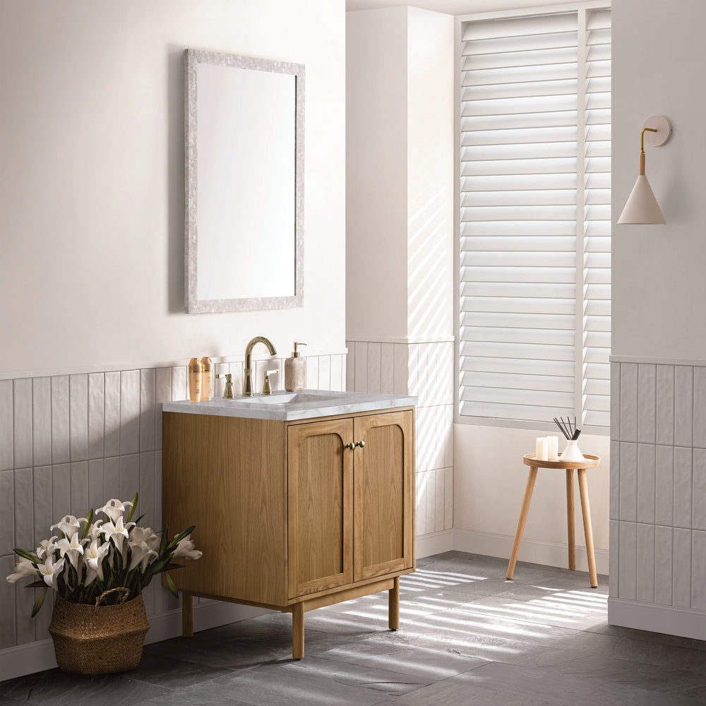 James Martin - Laurent 30" Single Vanity, Light Natural Oak w/ 3 CM Victorian Silver Top - 545-V30-LNO-3VSL view 7