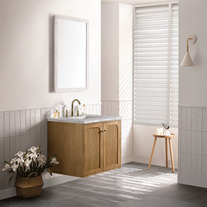 James Martin - Laurent 30" Single Vanity, Light Natural Oak w/ 3 CM Victorian Silver Top - 545-V30-LNO-3VSL view 8