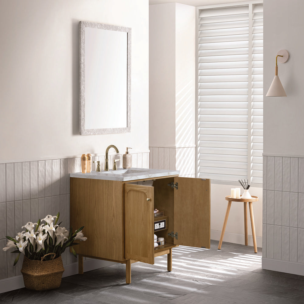 James Martin - Laurent 30" Single Vanity, Light Natural Oak w/ 3 CM Victorian Silver Top - 545-V30-LNO-3VSL view 9