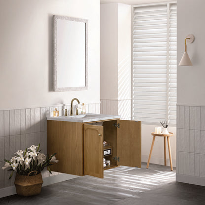 James Martin - Laurent 30" Single Vanity, Light Natural Oak w/ 3 CM Victorian Silver Top - 545-V30-LNO-3VSL view 10