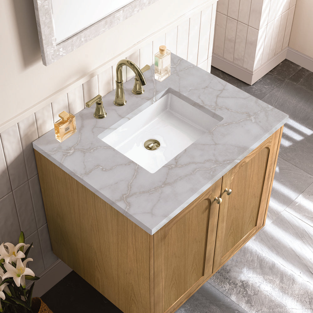 James Martin - Laurent 30" Single Vanity, Light Natural Oak w/ 3 CM Victorian Silver Top - 545-V30-LNO-3VSL view 13