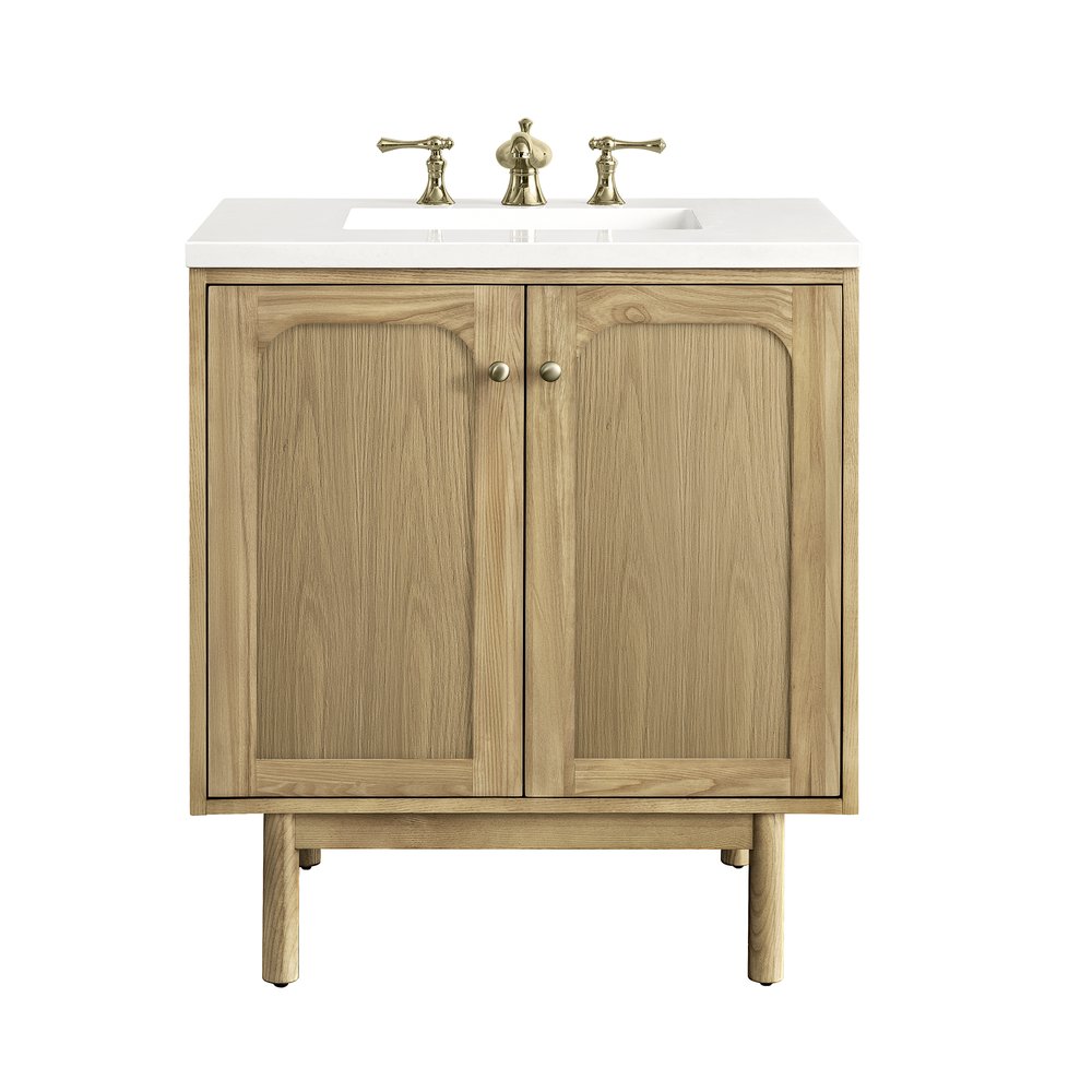James Martin - Laurent 30" Single Vanity, Light Natural Oak w/ 3 CM White Zeus Top - 545-V30-LNO-3WZ view 1