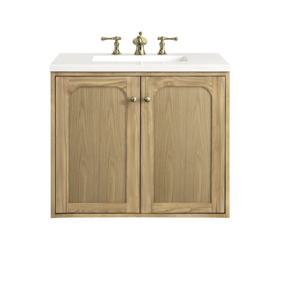 James Martin - Laurent 30" Single Vanity, Light Natural Oak w/ 3 CM White Zeus Top - 545-V30-LNO-3WZ view 3