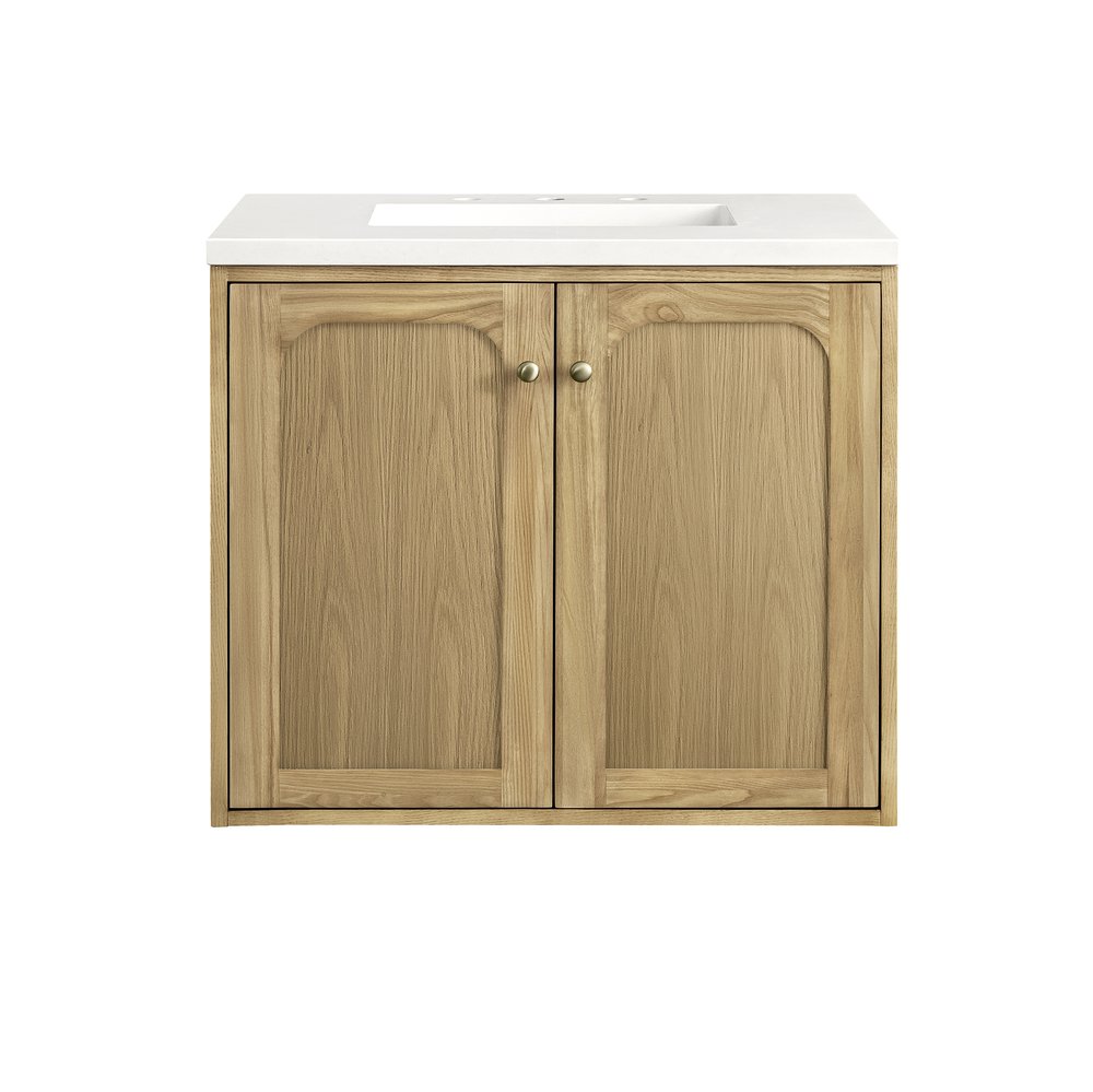James Martin - Laurent 30" Single Vanity, Light Natural Oak w/ 3 CM White Zeus Top - 545-V30-LNO-3WZ view 4