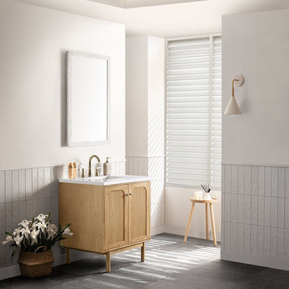 James Martin - Laurent 30" Single Vanity, Light Natural Oak w/ 3 CM White Zeus Top - 545-V30-LNO-3WZ view 8