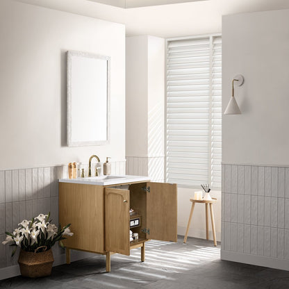 James Martin - Laurent 30" Single Vanity, Light Natural Oak w/ 3 CM White Zeus Top - 545-V30-LNO-3WZ view 10