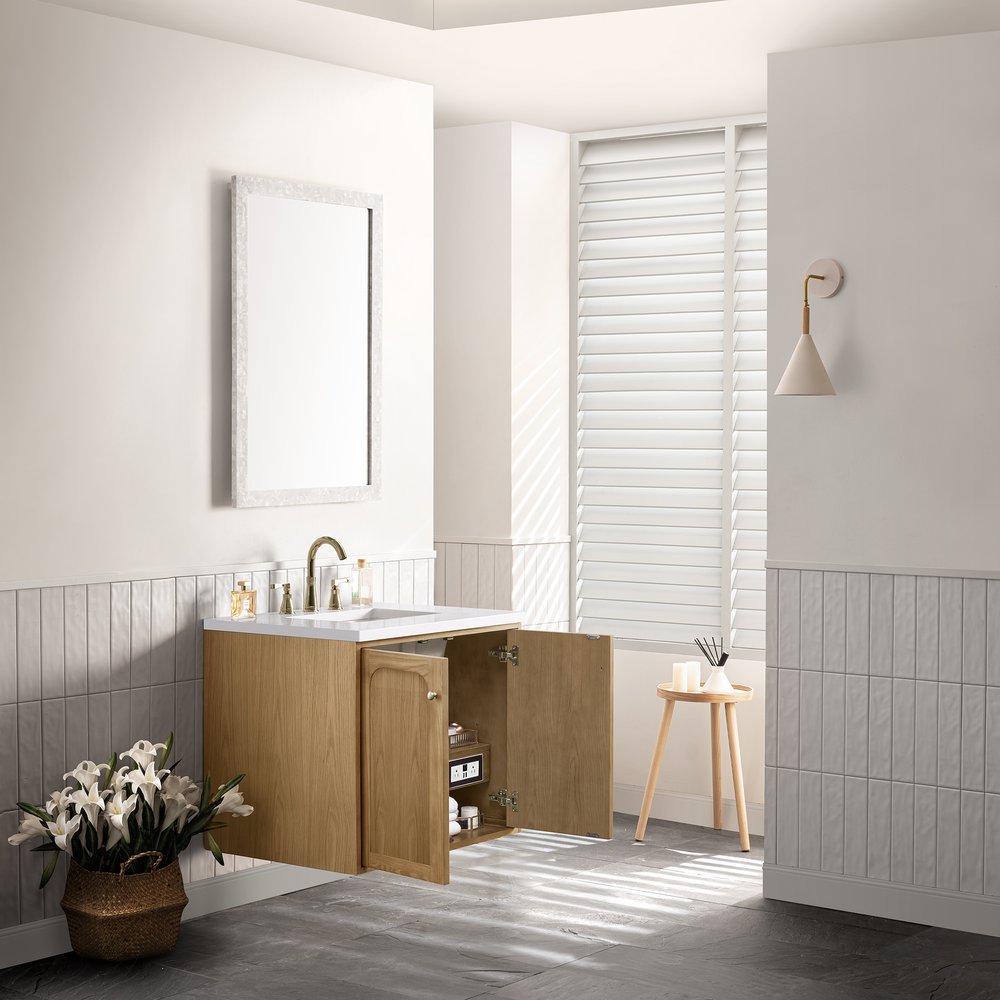 James Martin - Laurent 30" Single Vanity, Light Natural Oak w/ 3 CM White Zeus Top - 545-V30-LNO-3WZ view 11