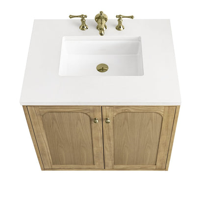 James Martin - Laurent 30" Single Vanity, Light Natural Oak w/ 3 CM White Zeus Top - 545-V30-LNO-3WZ view 15