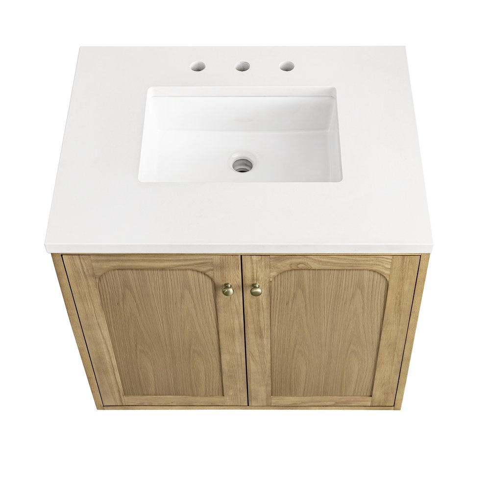 James Martin - Laurent 30" Single Vanity, Light Natural Oak w/ 3 CM White Zeus Top - 545-V30-LNO-3WZ view 16