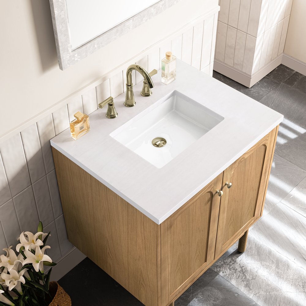 James Martin - Laurent 30" Single Vanity, Light Natural Oak w/ 3 CM White Zeus Top - 545-V30-LNO-3WZ view 17