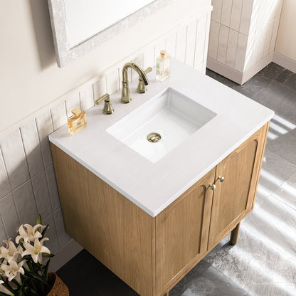 James Martin - Laurent 30" Single Vanity, Light Natural Oak w/ 3 CM White Zeus Top - 545-V30-LNO-3WZ view 17