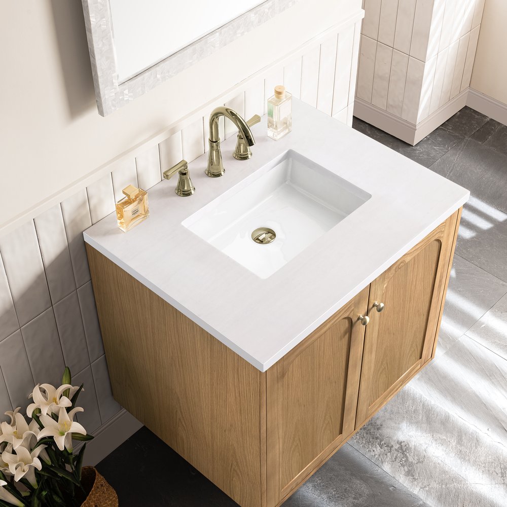 James Martin - Laurent 30" Single Vanity, Light Natural Oak w/ 3 CM White Zeus Top - 545-V30-LNO-3WZ view 18