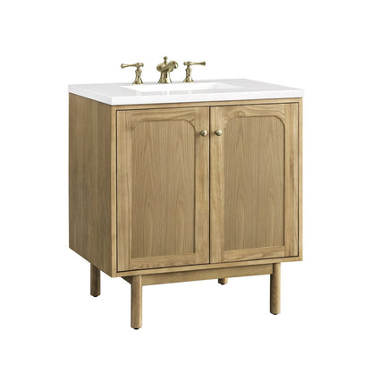James Martin - Laurent 30" Single Vanity, Light Natural Oak w/ 3 CM White Zeus Top - 545-V30-LNO-3WZ view 23