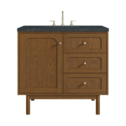 James Martin - Laurent 36" Single Vanity, Honey Oak w/ 3 CM Charcoal Soapstone Silestone Top - 545-V36-HNO-3CSP view 1