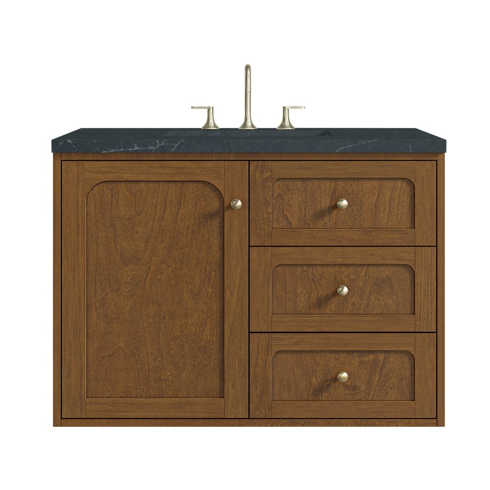 James Martin - Laurent 36" Single Vanity, Honey Oak w/ 3 CM Charcoal Soapstone Silestone Top - 545-V36-HNO-3CSP view 2