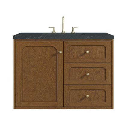 James Martin - Laurent 36" Single Vanity, Honey Oak w/ 3 CM Charcoal Soapstone Silestone Top - 545-V36-HNO-3CSP view 2