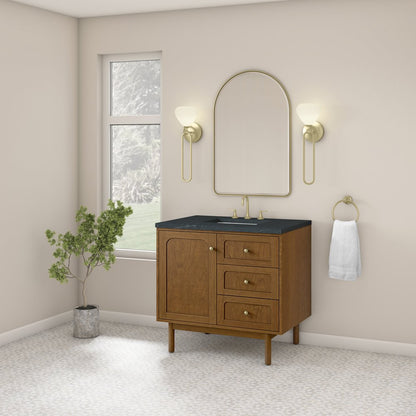 James Martin - Laurent 36" Single Vanity, Honey Oak w/ 3 CM Charcoal Soapstone Silestone Top - 545-V36-HNO-3CSP view 7