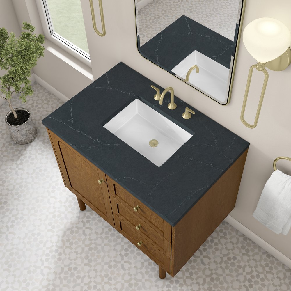 James Martin - Laurent 36" Single Vanity, Honey Oak w/ 3 CM Charcoal Soapstone Silestone Top - 545-V36-HNO-3CSP view 11