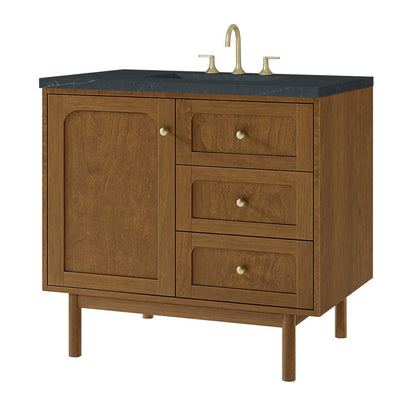 James Martin - Laurent 36" Single Vanity, Honey Oak w/ 3 CM Charcoal Soapstone Silestone Top - 545-V36-HNO-3CSP view 16