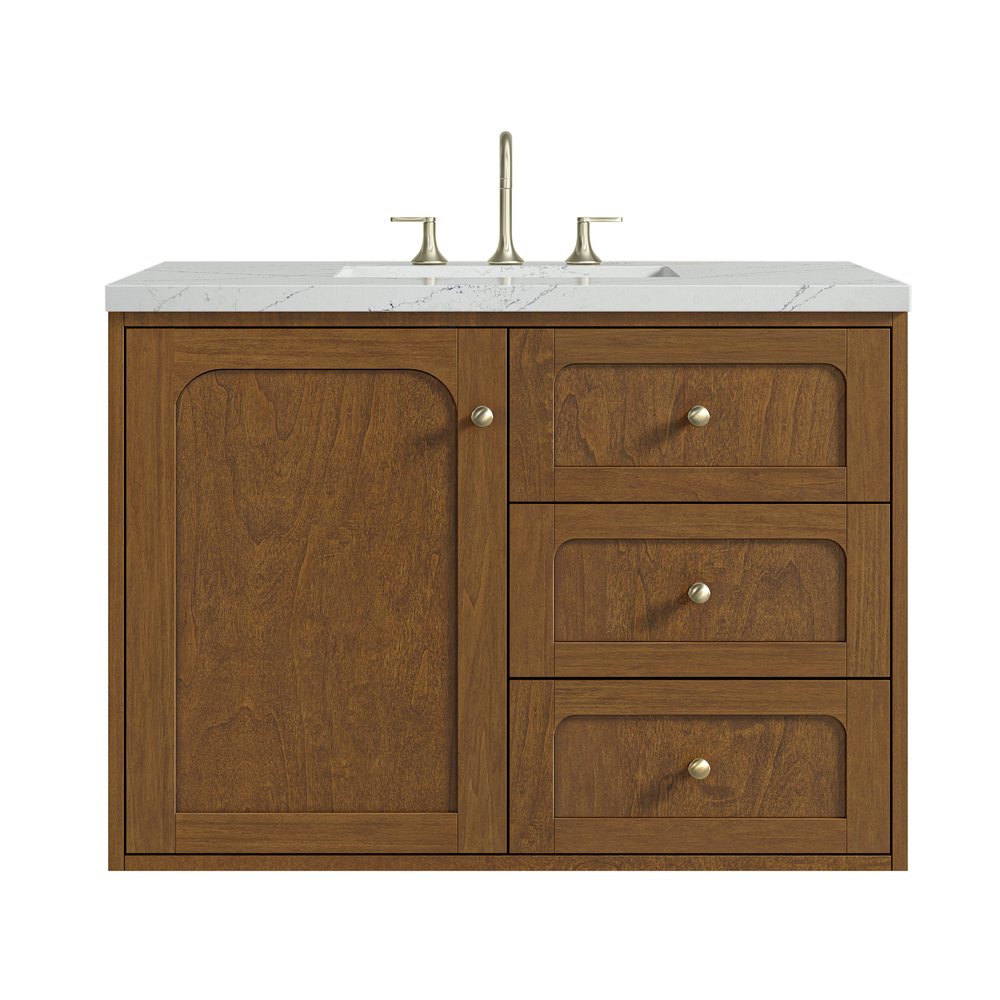James Martin - Laurent 36" Single Vanity, Honey Oak w/ 3 CM Ethereal Noctis Silestone Top - 545-V36-HNO-3ENC view 2