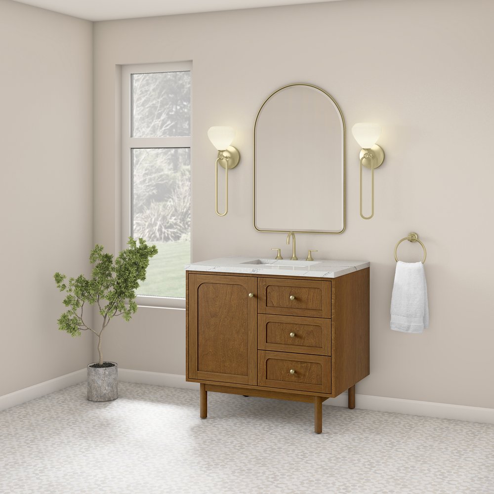James Martin - Laurent 36" Single Vanity, Honey Oak w/ 3 CM Ethereal Noctis Silestone Top - 545-V36-HNO-3ENC view 7