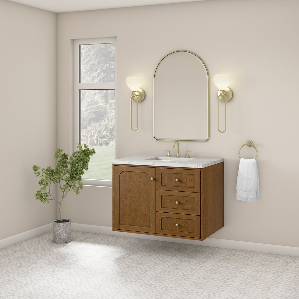 James Martin - Laurent 36" Single Vanity, Honey Oak w/ 3 CM Ethereal Noctis Silestone Top - 545-V36-HNO-3ENC view 8