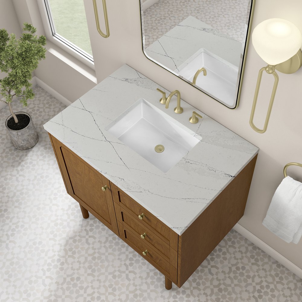 James Martin - Laurent 36" Single Vanity, Honey Oak w/ 3 CM Ethereal Noctis Silestone Top - 545-V36-HNO-3ENC view 11