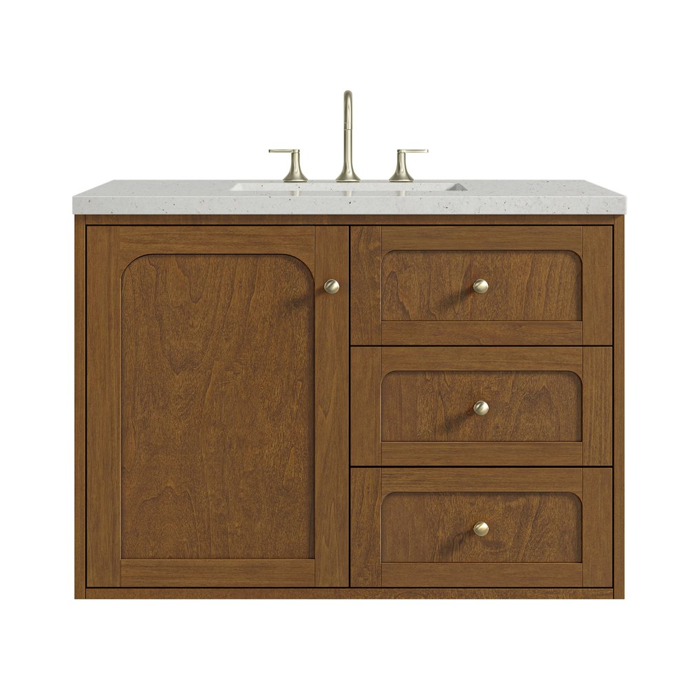 James Martin - Laurent 36" Single Vanity, Honey Oak w/ 3 CM Lime Delight Silestone Top - 545-V36-HNO-3LDL view 2