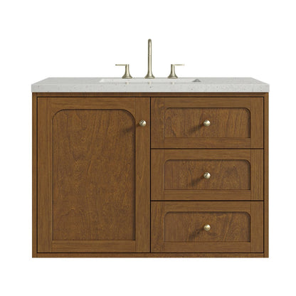 James Martin - Laurent 36" Single Vanity, Honey Oak w/ 3 CM Lime Delight Silestone Top - 545-V36-HNO-3LDL view 2