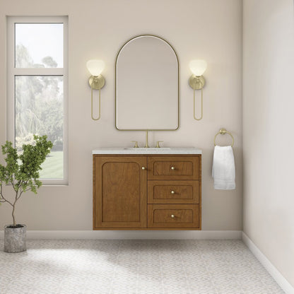 James Martin - Laurent 36" Single Vanity, Honey Oak w/ 3 CM Lime Delight Silestone Top - 545-V36-HNO-3LDL view 6