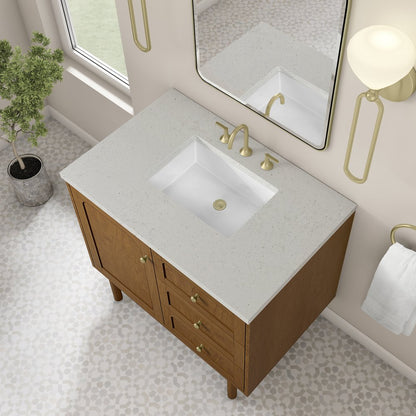 James Martin - Laurent 36" Single Vanity, Honey Oak w/ 3 CM Lime Delight Silestone Top - 545-V36-HNO-3LDL view 11
