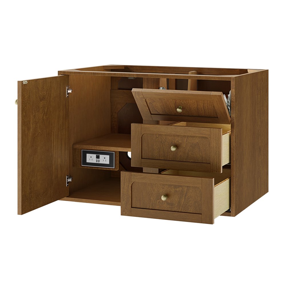 James Martin - Laurent 36" Single Vanity, Honey Oak w/ 3 CM Lime Delight Silestone Top - 545-V36-HNO-3LDL view 13