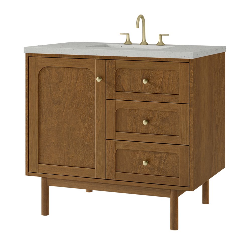 James Martin - Laurent 36" Single Vanity, Honey Oak w/ 3 CM Lime Delight Silestone Top - 545-V36-HNO-3LDL view 16