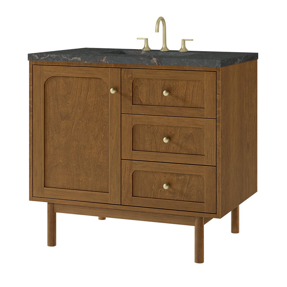 James Martin - Laurent 36" Single Vanity, Honey Oak w/ 3 CM Parisien Bleu Silestone Top - 545-V36-HNO-3PBL view 16