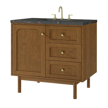 James Martin - Laurent 36" Single Vanity, Honey Oak w/ 3 CM Parisien Bleu Silestone Top - 545-V36-HNO-3PBL view 16