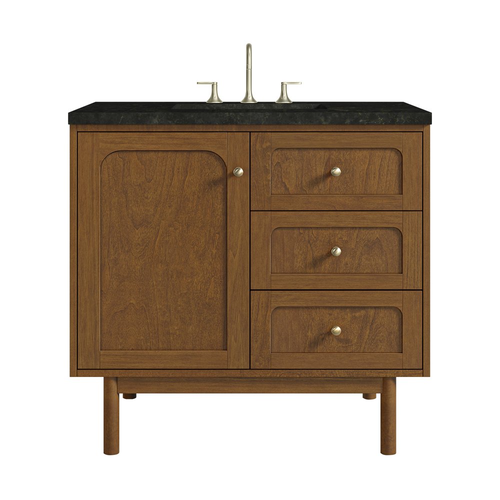 James Martin - Laurent 36" Single Vanity, Honey Oak w/ 3 CM Phantome Eclos Top - 545-V36-HNO-3PHT view 1