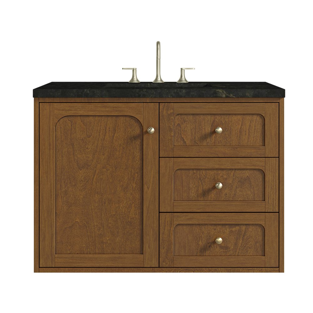 James Martin - Laurent 36" Single Vanity, Honey Oak w/ 3 CM Phantome Eclos Top - 545-V36-HNO-3PHT view 2